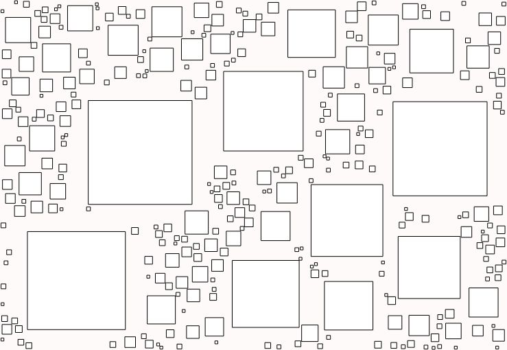 Circle packing, but draw squares instead of circles